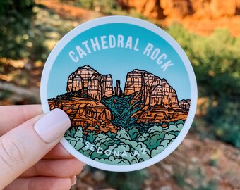 Cathedral Rock - Sedona Arizona Sticker, 3" Vinyl Sticker, Laptop or Water Bottle Decal, Waterproof and Dishwasher Safe