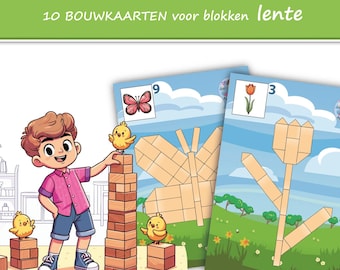 10 Bouwkaarten bij thema 'lente'