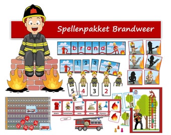 Six kindergarten games, firefighters theme