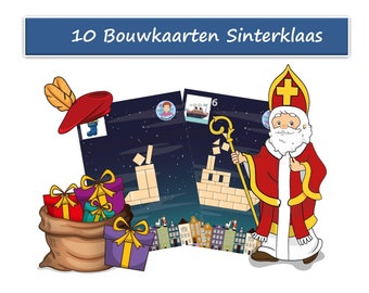 10 Building cards for Sinterklaas figures
