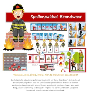 Six kindergarten games, firefighters theme image 1