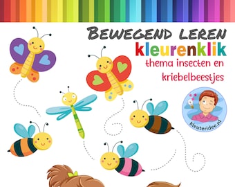 Kleurenklik Insecten, Bewegend Leren