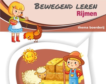 Rijmrun 'boerderij', bewegend leren, rijmen