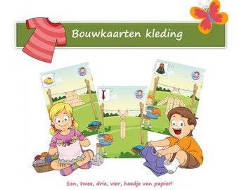 Tien bouwkaarten thema kleding