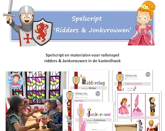 Spelscript thema ridders, jonkvrouwen en kastelen, met materialen