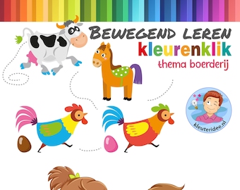 Kleurenklik Boerderij, Bewegend Leren