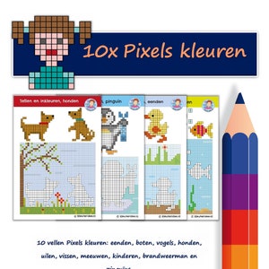 Pixel coloring pages for children