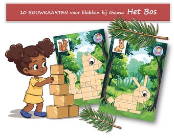 10 Bouwkaarten bij thema 'het bos'