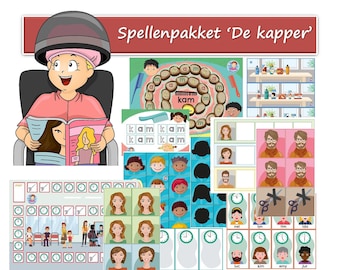 Spellenpakket bij thema 'De kapper'