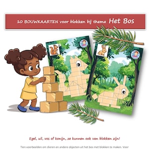 10 Bouwkaarten bij thema 'het bos'