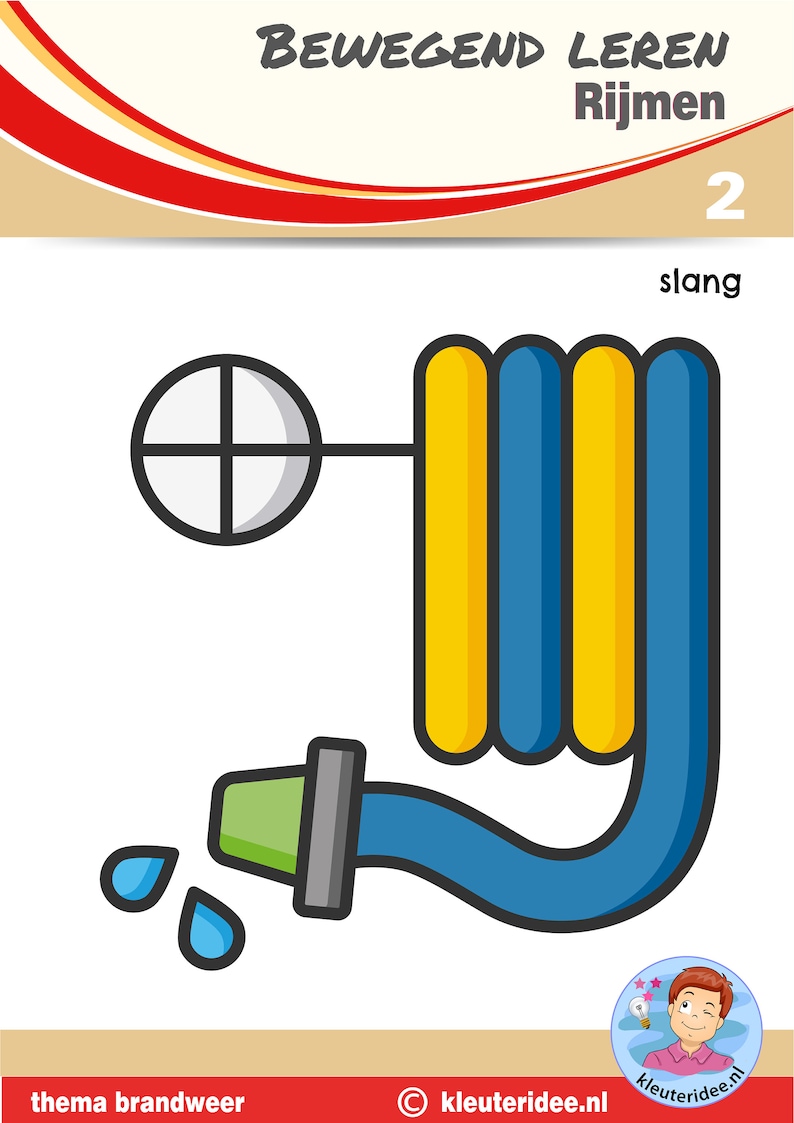 Rijmrun 'brandweer', bewegend leren, rijmen afbeelding 4