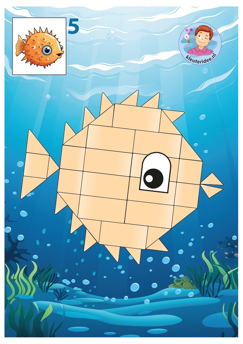 10 Bouwkaarten voor onderwaterdieren afbeelding 2