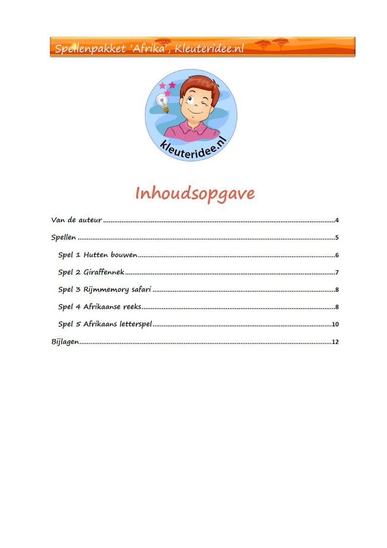 Kindergarten Games, Africa Theme - Etsy