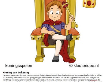 Fifteen game cards A4 size for king games with toddlers. kinderidee.nl