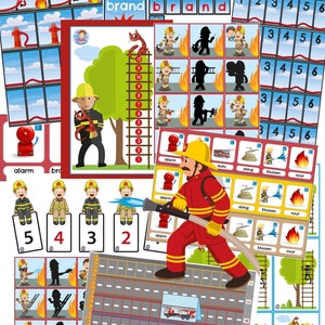 Six kindergarten games, firefighters theme image 2