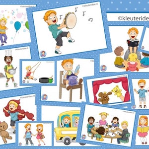 32 daily schedule cards for preschool, cards for all activities in preschool and kindergarten