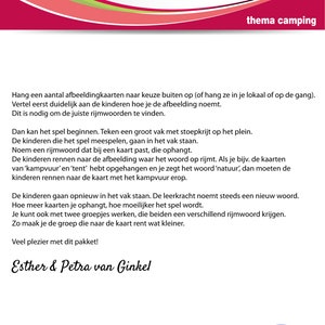 Rijmrun 'camping', bewegend leren, rijmen afbeelding 3