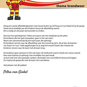 Rijmrun 'brandweer', bewegend leren, rijmen afbeelding 3