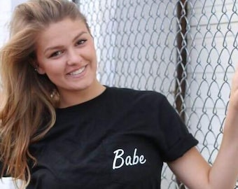 Valentine's Day Gift Babe Pocket Tee Tumblr T-shirt