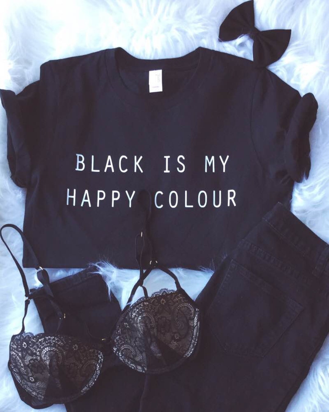 Black is My Happy Colour Tshirt Tumblr Blogger Instagram Happy Color