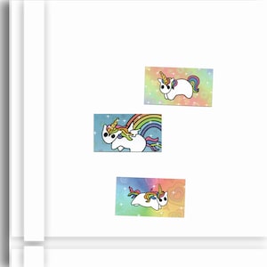 Rainbow Unicorns Fridge Magnet Trio