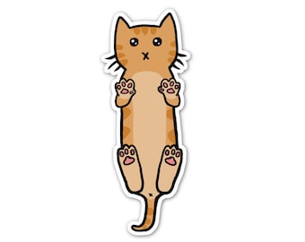 Orange Tabby Cat Sticker, Phone Sticker, Cat Laptop Sticker, Car Sticker, Bumper Sticker, Vinyl Sticker, Cute Cat, Striped Kitty