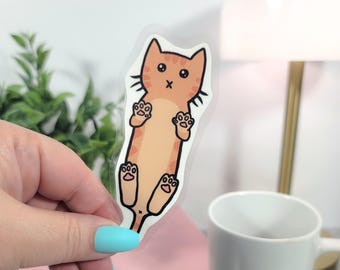 Orange Tabby Cat Bookmark - Cute Belly Trap Design