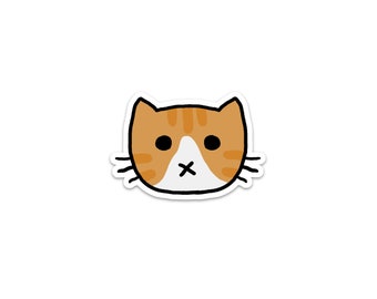 Orange and White Cat Sticker, Phone Sticker, Cat Laptop Sticker, Car Sticker, Bumper Sticker, Vinyl Sticker, Cute Cat, Tabby Cat