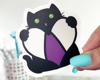 Demisexual Pride Cat Vinyl Sticker