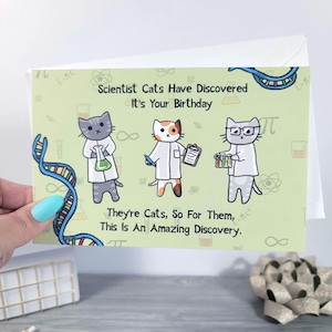 Funny Scientist Cats Birthday Card – Science Lovers, Cat Enthusiasts, Nerdy Humor