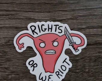 Uterus Rights sticker, vinyl sticker, floral, women's rights, pro choice Car Sticker, Bumper Sticker, Laptop Decal, Skateboard Sticker, Cute