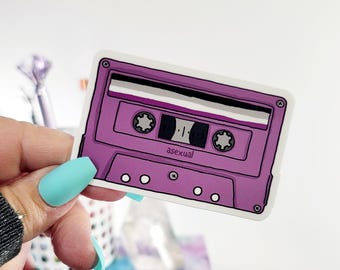 Asexual Pride Flag Retro Cassette Tape Vinyl Sticker