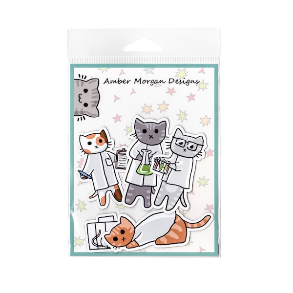 Cute Cat Magnet Set, Refrigerator Magnets, Cubicle Decor,  Science Cats, Nerdy Cats, Fridge Magnet, Cute Kitty Magnet, Funny Cat Magnets