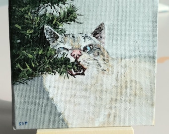 Custom Pet Portrait – Hand‑Painted Acrylic Pet Memorial or Gift from Your Photo (5x7 Inch Canvas)