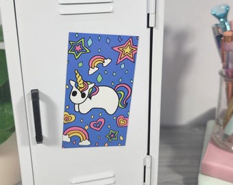 Rainbow Unicorn Fridge Magnet – Cute Magical Decor for Fridge or Locker (3.5 × 1.875 inches)