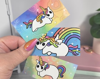 Rainbow Unicorns Fridge Magnet Set – Whimsical Locker or Cubicle Decor (3.5 × 1.875 inches)
