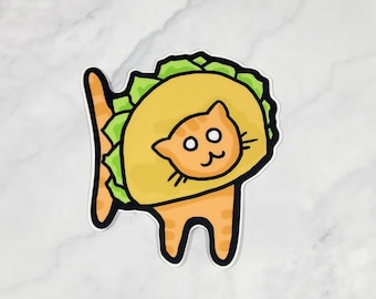 Orange Taco Cat Outdoor Vinyl Sticker