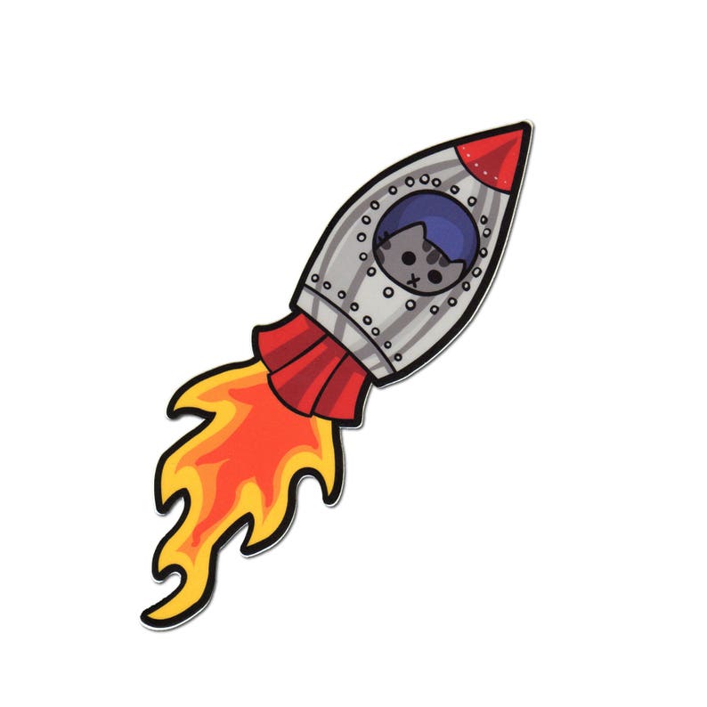 Rocket Space Rocket Cartoon Sticker Decal Graphic Vinyl Car Bumper Laptop Decor