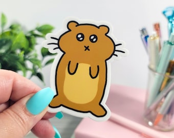 Hamster Vinyl Sticker - Stuffed Cheeks Waterproof Outdoor Animal Decal Gift