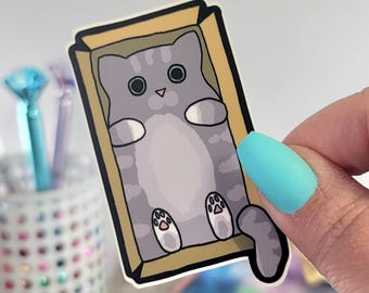 Cat in a Box Outdoor Vinyl Sticker