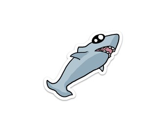 Cute Shark Sticker, Phone Sticker, Kawaii Laptop Sticker, Car Sticker, Bumper Sticker, Vinyl Sticker, Baby Shark, Ocean, Fish