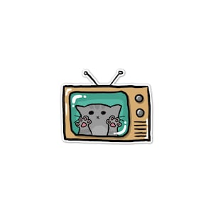 TV Cat Cute Outdoor Vinyl Sticker