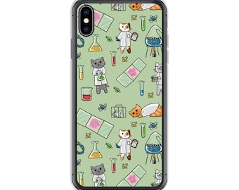 Science Cats Case for iPhone, Cute Scientist, Nerdy Phone Case, Phone Accessory, Phone Case, Cat Case, Cute Phone, Cat Lover Gift