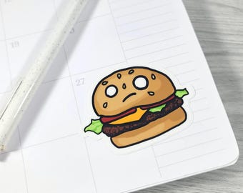Funny Cheeseburger Vinyl Sticker – 3 Inch Waterproof Decal