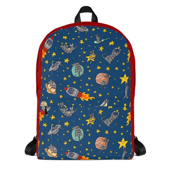 Space Cats Backpack Kids School Supplies Cute Cats Outer | Etsy