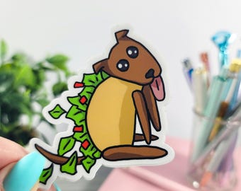 Funny Taco Dog Vinyl Sticker – Waterproof Outdoor Dog Decal Gift