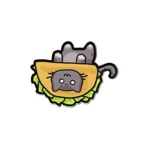 Grey Taco Cat Sticker, Laptop Sticker, Car Sticker, Bumper Sticker, Vinyl Sticker, Kitten Stickers, Cute Cats, Taco Hat, Skateboard