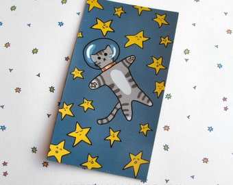 Cute Cat Magnet Space Magnet Cute Magnet Cat Magnet Fridge Magnet Cubicle Decor Kawaii Magnet Cute Cat Kitty in Space