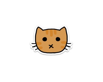 Orange Tabby Cat Sticker, Phone Sticker, Cat Laptop Sticker, Car Sticker, Bumper Sticker, Vinyl Sticker, Cute Cat, Striped Kitty