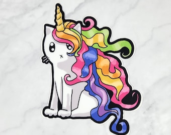 Rainbow Caticorn Outdoor Vinyl Sticker